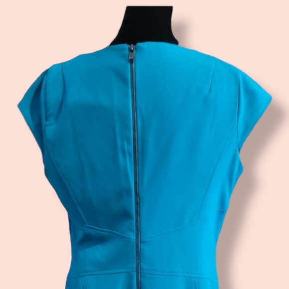 Marc New York Andrew Marc   Teal Fitted Sheath Dress Size 12 - Picture 3 of 4